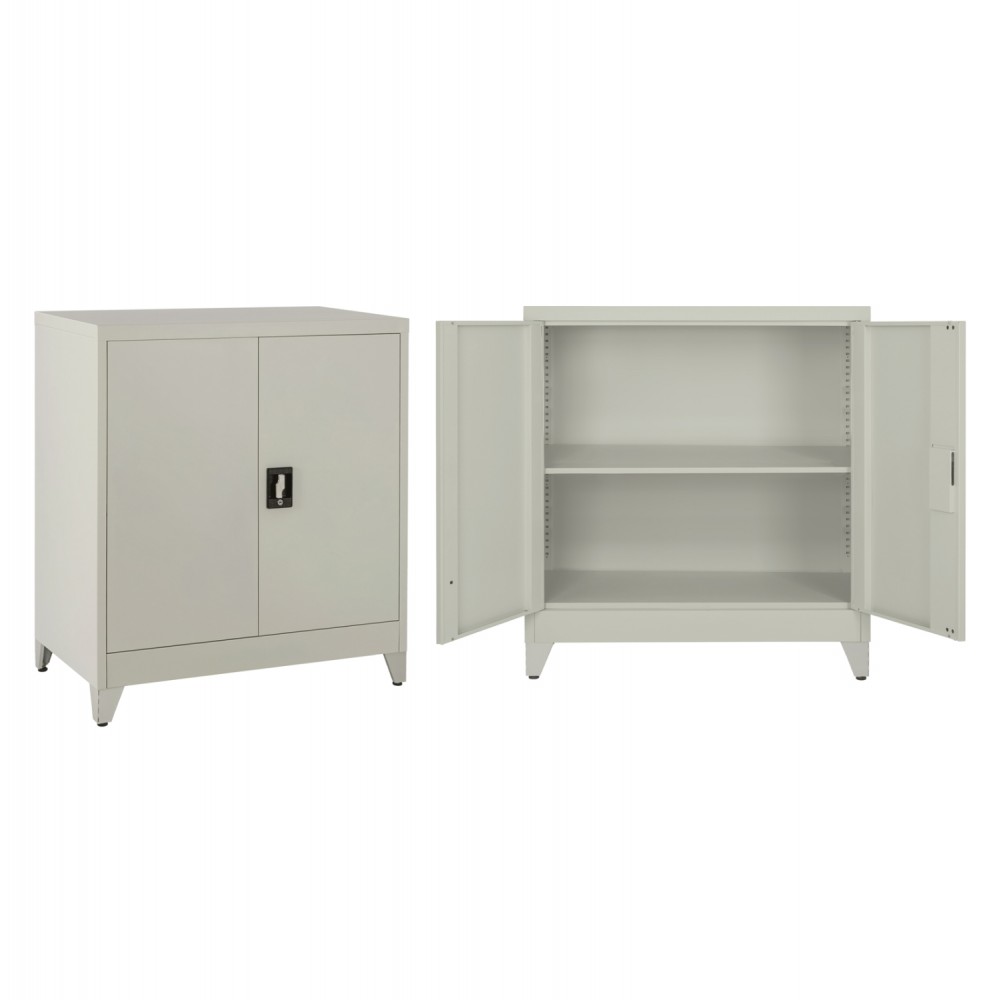 Ντουλάπα "DURON" μεταλλική δίφυλλη σε χρώμα γκρι 90x40x100