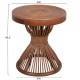 Τραπέζι βοηθητικό "CIRCE" από rattan σε χρώμα καφέ Φ40x45,5
