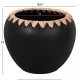 Διακοσμητικό βάζο από τερακότα/ψάθα σε χρώμα μαύρο/μπεζ Φ29x23
