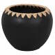 Διακοσμητικό βάζο από τερακότα/ψάθα σε χρώμα μαύρο/μπεζ Φ29x23