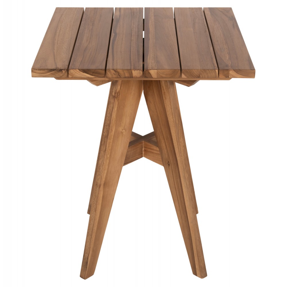 Τραπέζι τετράγωνο ''LEO'' από ξύλο σε φυσικό χρώμα 60x60x75