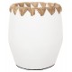 Διακοσμητικό βάζο δαπέδου από τερακότα/ψάθα σε χρώμα λευκό/μπεζ Φ13x16