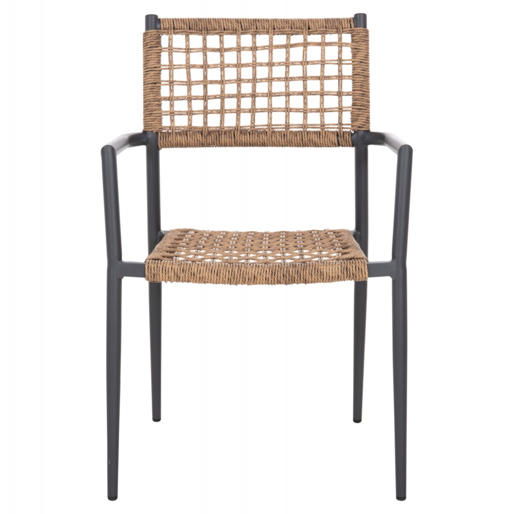 Πολυθρόνα "TRILAN" από αλουμίνιο/ρατταν σε χρώμα ανθρακί/φυσικό 57x59x85