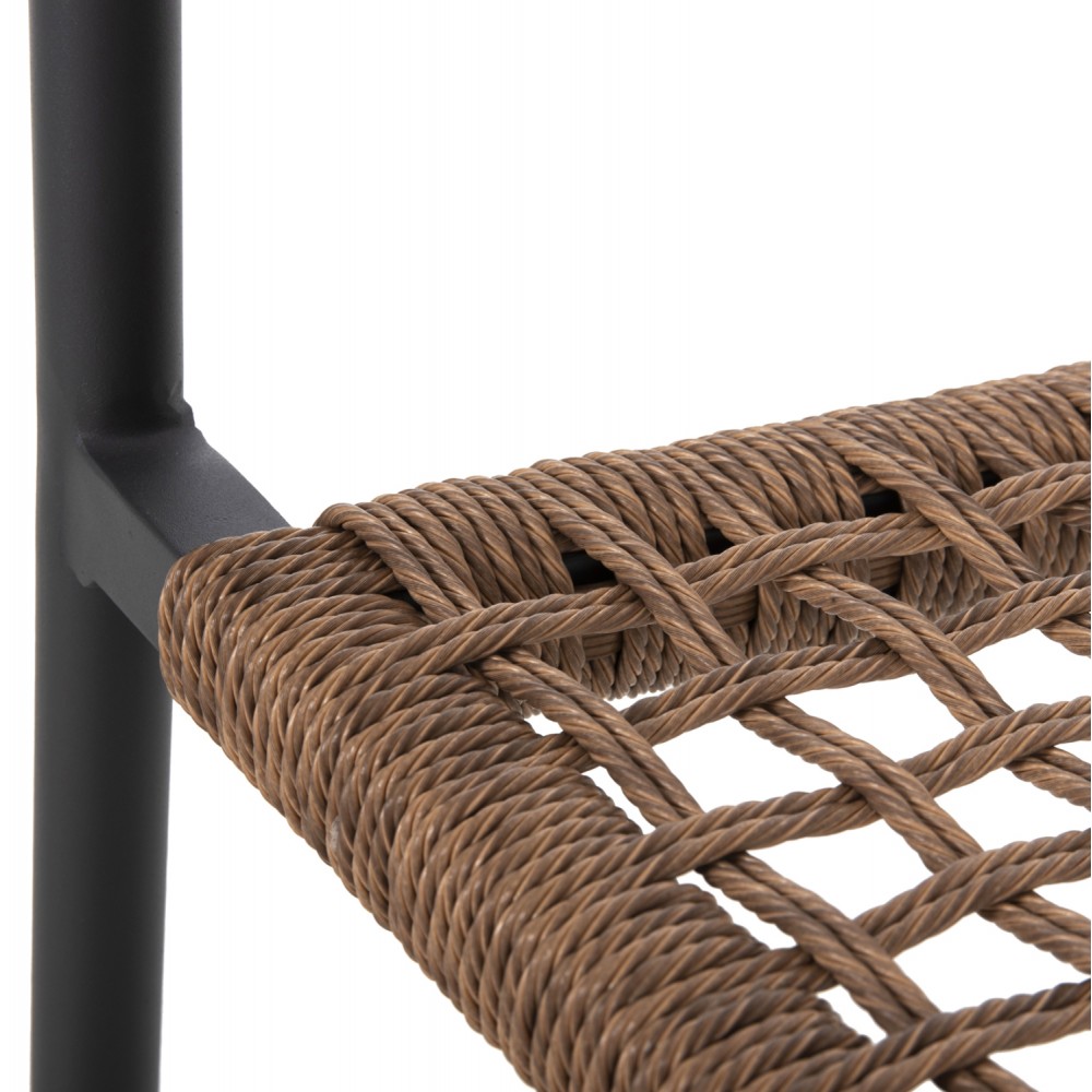 Πολυθρόνα "TRILAN" από αλουμίνιο/ρατταν σε χρώμα ανθρακί/φυσικό 57x59x85