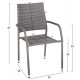 Πολυθρόνα "MORNER" από μέταλλο/wicker σε χρώμα γκρι 55x58x87