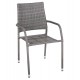 Πολυθρόνα "MORNER" από μέταλλο/wicker σε χρώμα γκρι 55x58x87