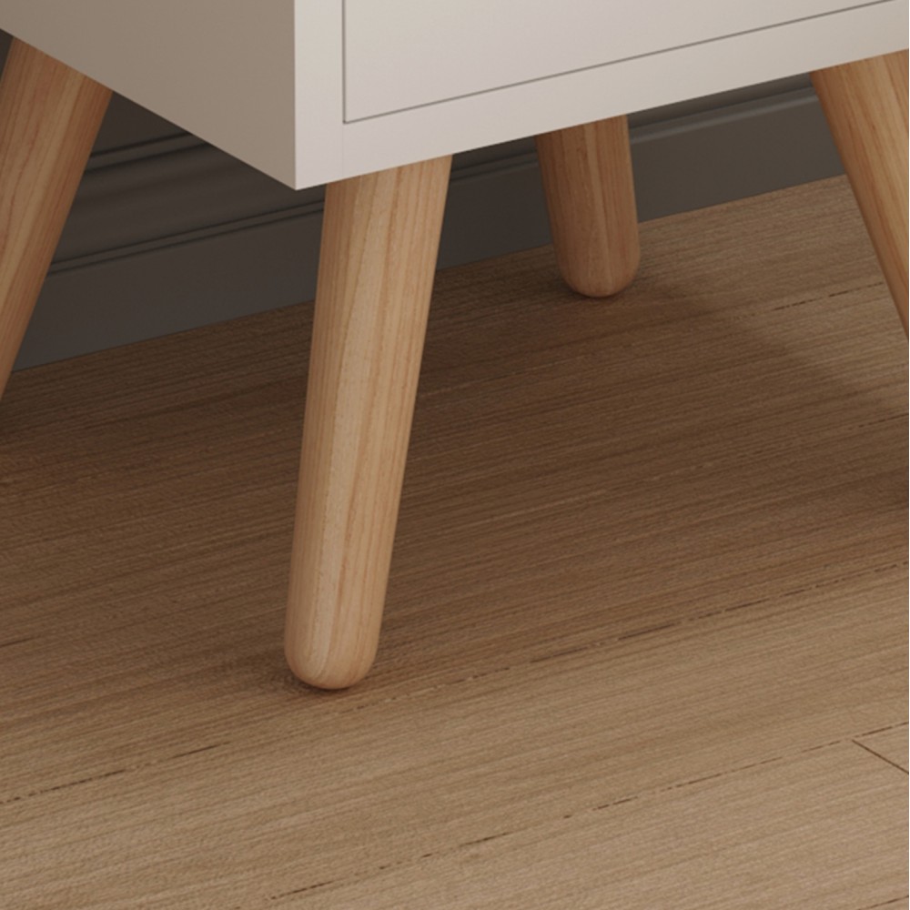 Κομοδίνο "DINKL" σε λευκό/φυσικό χρώμα 29,7x29,7x45