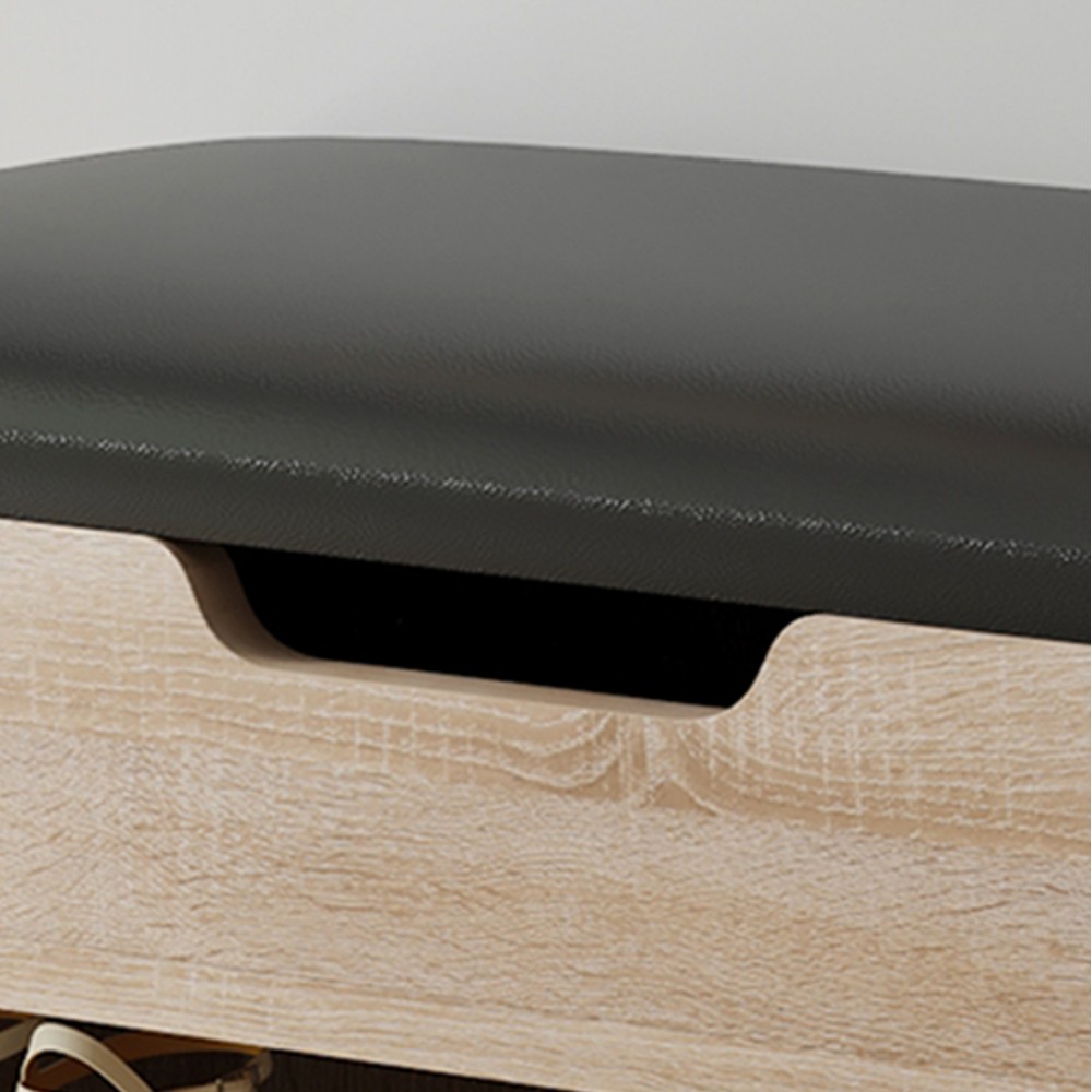 Παπουτσοθήκη με κάθισμα "ROMIR" σε χρώμα σονόμα/καφέ 60x30x44