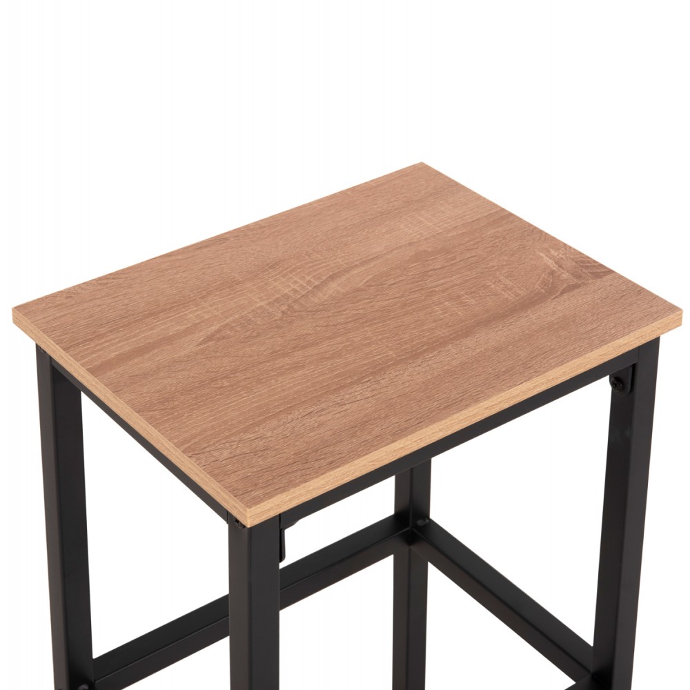 Σετ μπαρ "BOXY" μεταλλικό σε χρώμα σονόμα/μαύρο 100x60x86