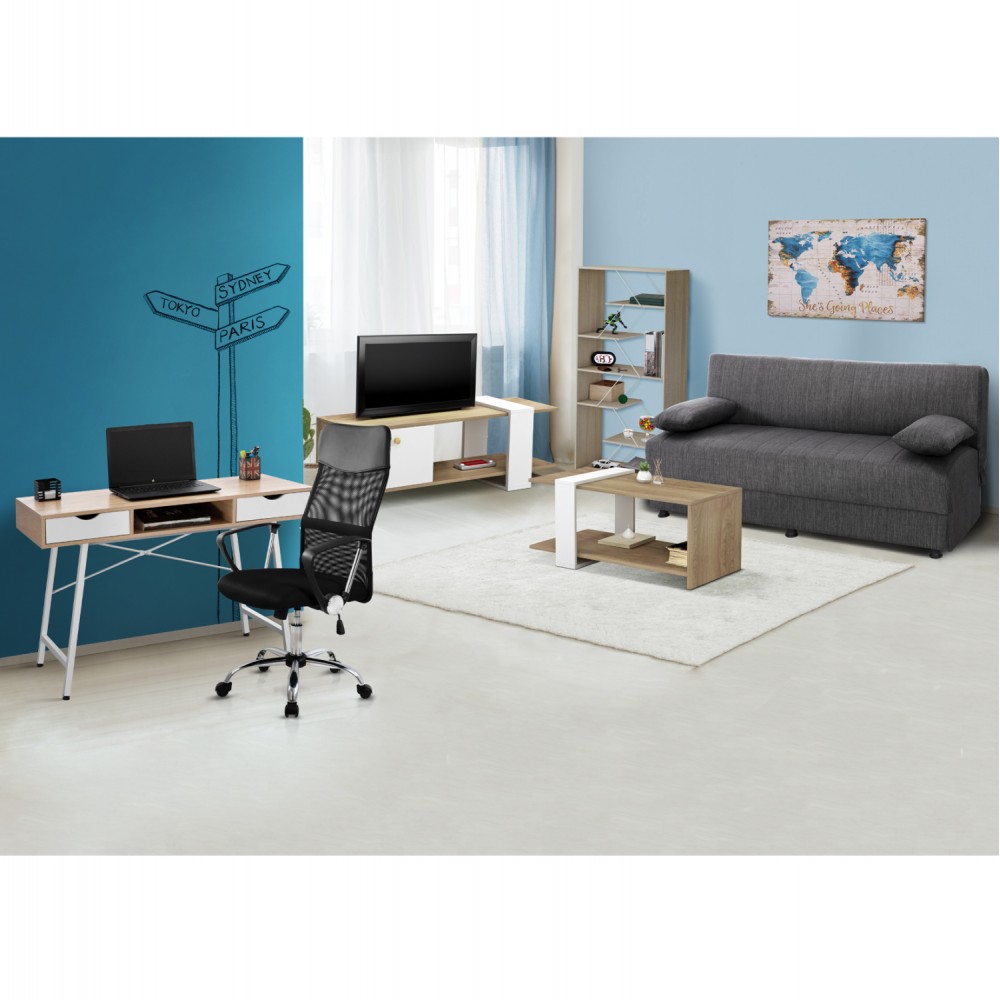 Σετ φοιτητικό πακέτο 6τμχ σε χρώμα σονόμα/λευκό/γκρι 193x82x81