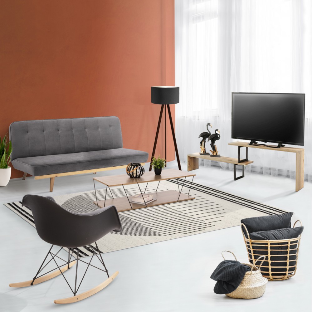 Σετ φοιτητικό πακέτο 4τμχ σε χρώμα σονόμα/μαύρο/γκρι 193x85x88