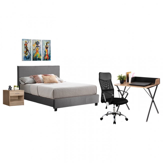 Σετ φοιτητικό πακέτο 5τμχ σε χρώμα σονόμα/μαύρο/γκρι 160x214x97