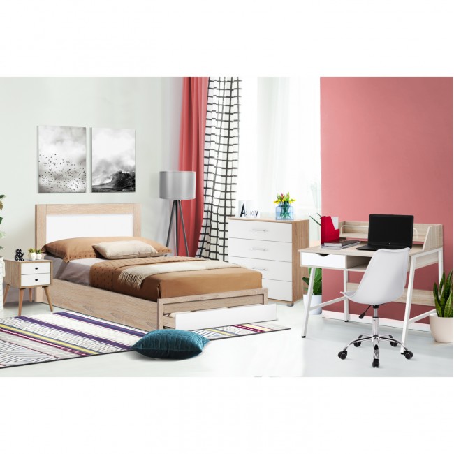 Σετ φοιτητικό πακέτο 6τμχ σε χρώμα σονόμα/λευκό 190x90