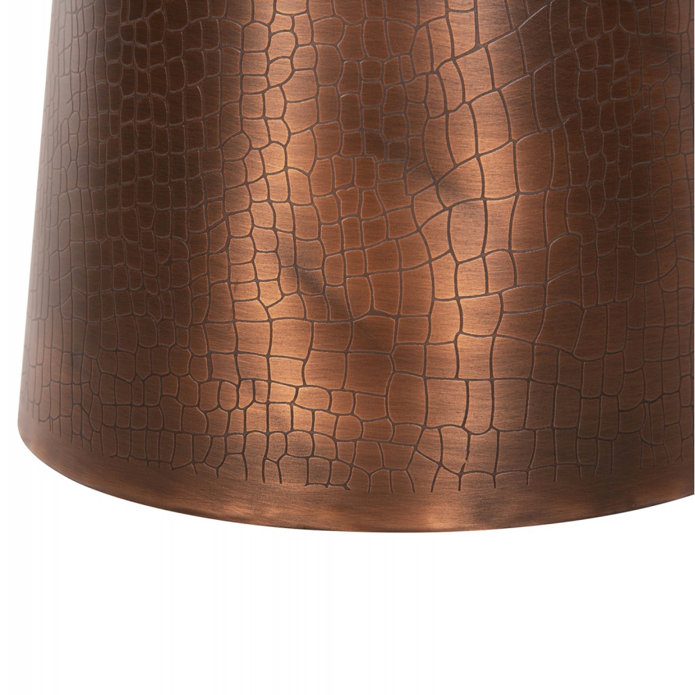 Τραπέζι βοηθητικό "FODEN" από μέταλλο/μάρμαρο σε χρώμα χάλκινο/λευκό Φ40,5x59