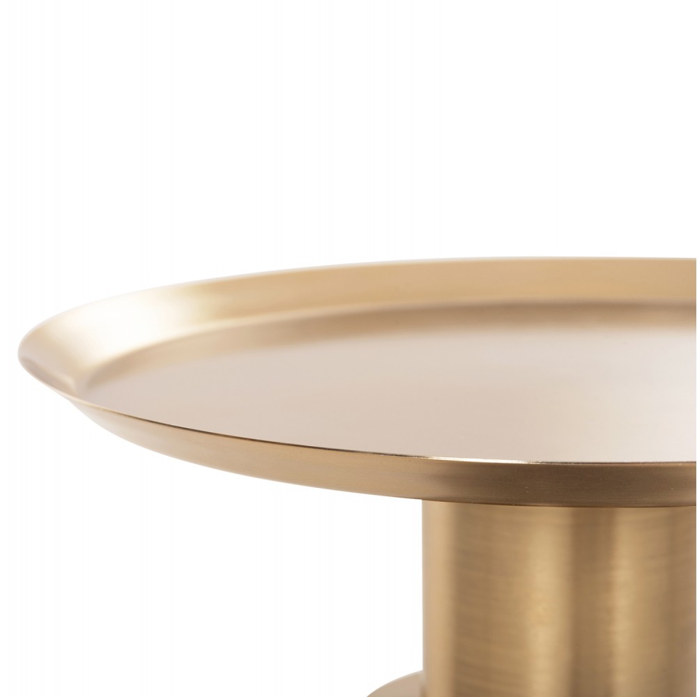 Τραπέζι βοηθητικό "BALLIN" από μέταλλο/γυαλί σε χρώμα χρυσό/μπλέ Φ37,5x49,5