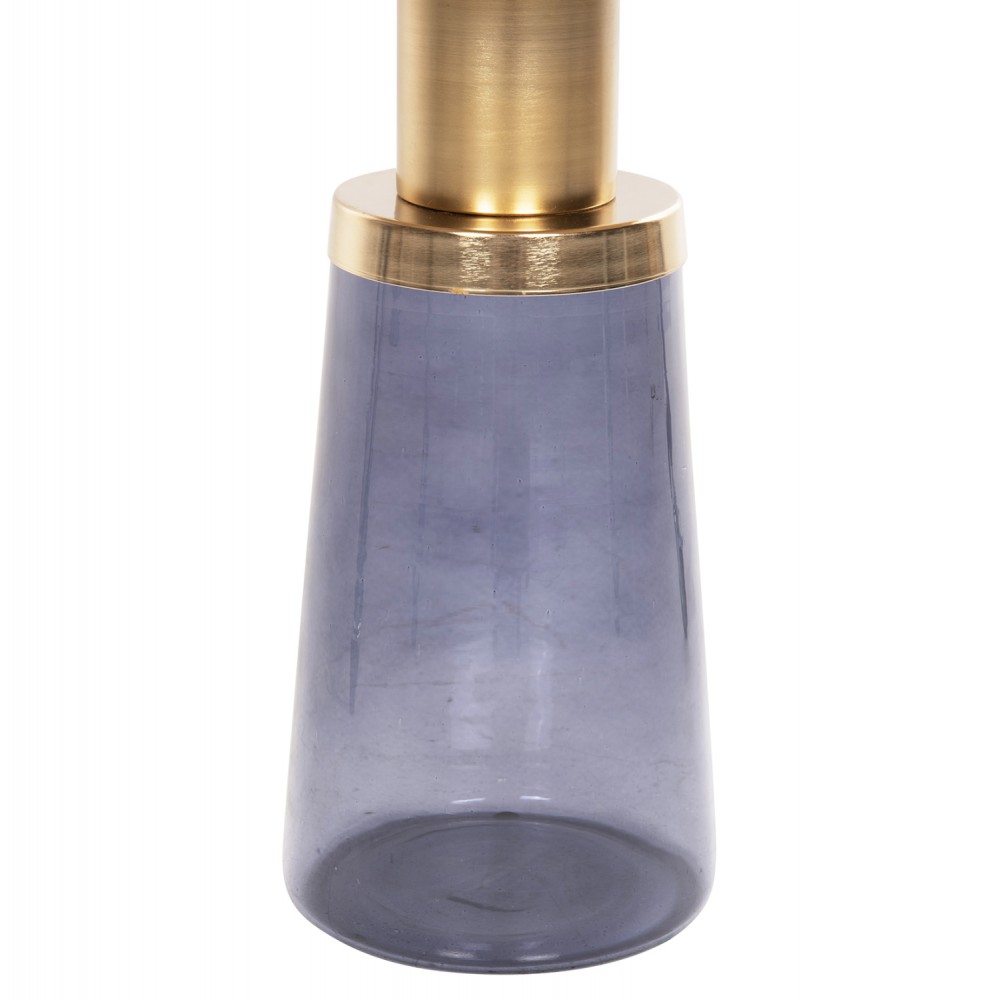 Τραπέζι βοηθητικό "BALLIN" από μέταλλο/γυαλί σε χρώμα χρυσό/μπλέ Φ37,5x49,5