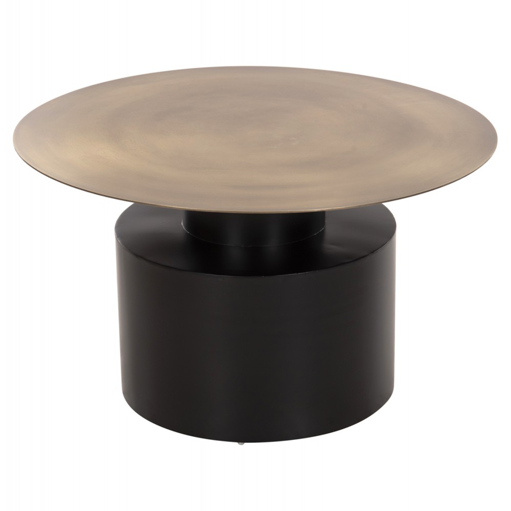 Τραπέζι σαλονιού "CUTTY" από μέταλλο σε χρώμα μαύρο/χάλκινο Φ76x45,5