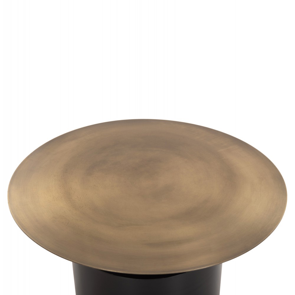 Τραπέζι σαλονιού "CUTTY" από μέταλλο σε χρώμα μαύρο/χάλκινο Φ76x45,5