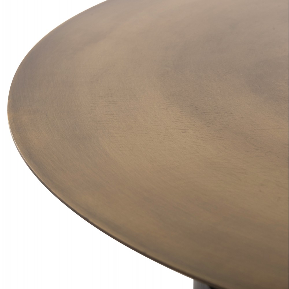 Τραπέζι σαλονιού "CUTTY" από μέταλλο σε χρώμα μαύρο/χάλκινο Φ76x45,5