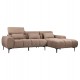 Καναπές γωνιακός με δεξιά γωνία "DIVYA" από ύφασμα σε ανοιχτό καφέ χρώμα 266x104x97