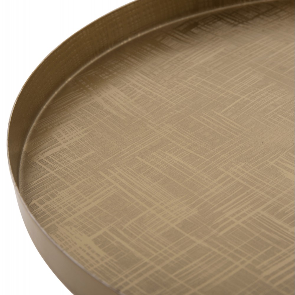 Τραπέζι βοηθητικό "VALERY" από μέταλλο/γυαλί σε χρώμα χρυσό/πράσινο Φ39,5x52