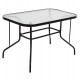Τραπέζι εξωτερικού χώρου "ADAM" από μέταλλο/γυαλί σε χρώμα μαύρο 120x70x70