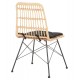 Καρέκλα "ALLEGRA" από μέταλλο/wicker σε χρώμα μαύρο/μπεζ 46x59x83