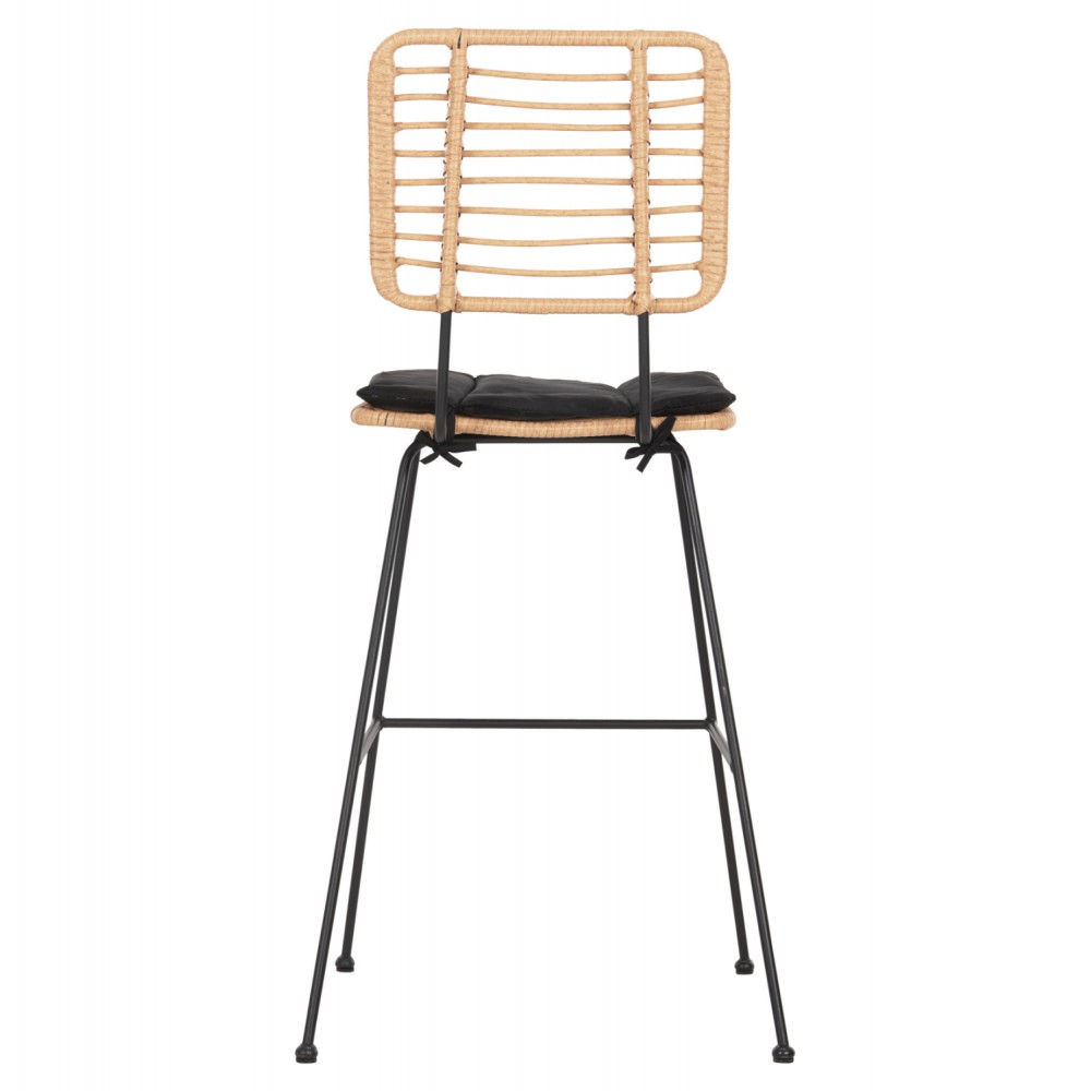 Σκαμπό εξωτερικού χώρου "ALLEGRA" από μέταλλο/rattan σε χρώμα μπεζ/μαύρο 46x56x117