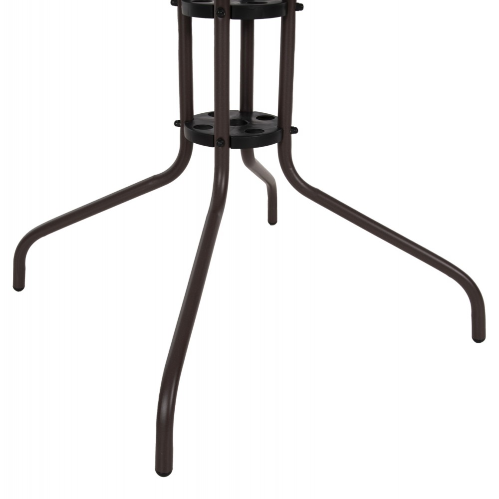 Τραπέζι εξωτερικού χώρου "FIGO" από μέταλλο σε χρώμα καφέ 80x80x71