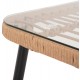 Τραπέζι "ALLEGRA" από μέταλλο/rattan σε μαύρο/φυσικό χρώμα 139,5x79,5x73