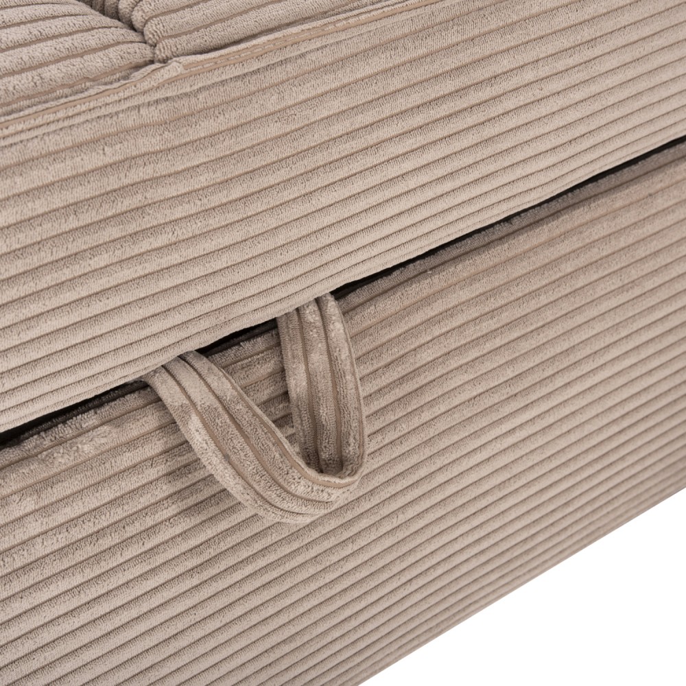 Γωνιακός καναπές-κρεβάτι "ALDO" από mdf/ύφασμα σε μπεζ χρώμα 256x159x87