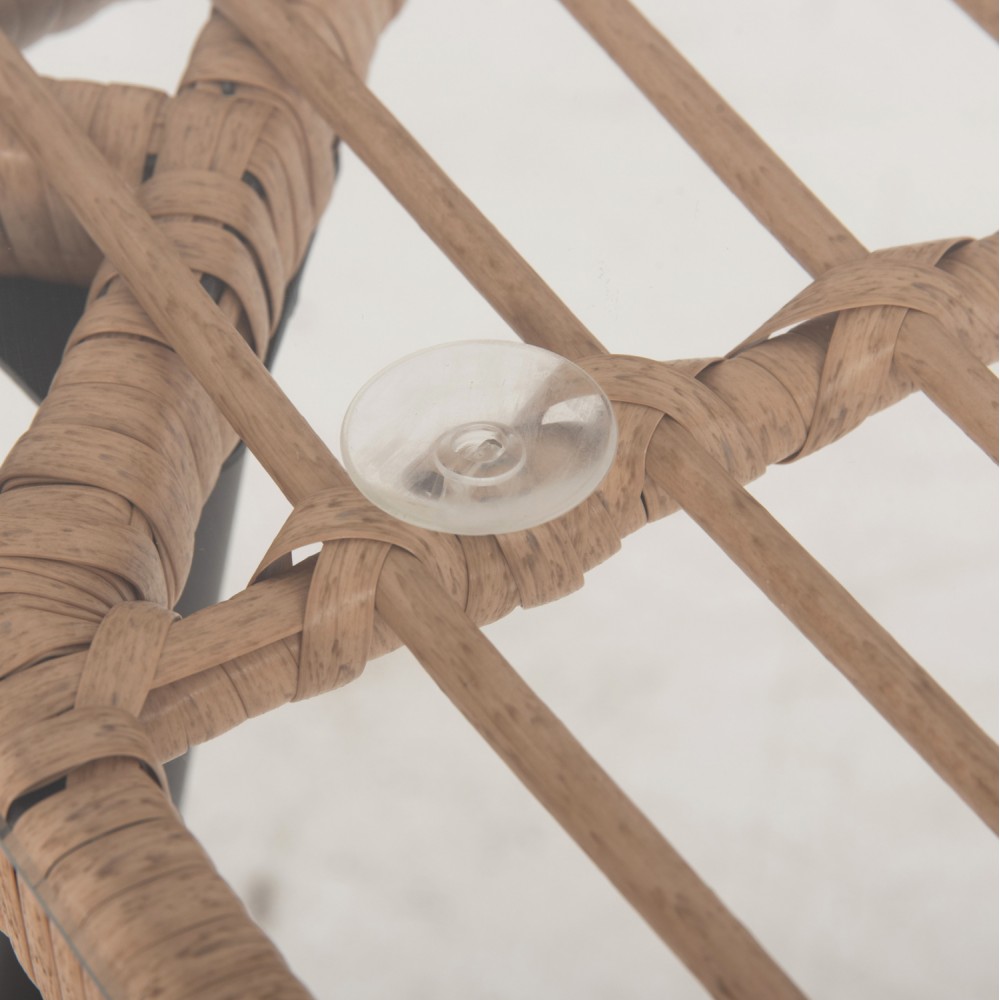 Τραπέζι "ALLEGRA" από μέταλλο/rattan σε μαύρο/φυσικό χρώμα 159,5x89,5x72