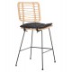 Σκαμπό μπαρ "ALLEGRA" από μέταλλο/wicker σε μαύρο/μπεζ χρώμα 53x56x107