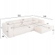 Γωνιακός καναπές "BRICKEN" με δεξιά γωνία από mdf/ύφασμα σε εκρού χρώμα 282x160x72