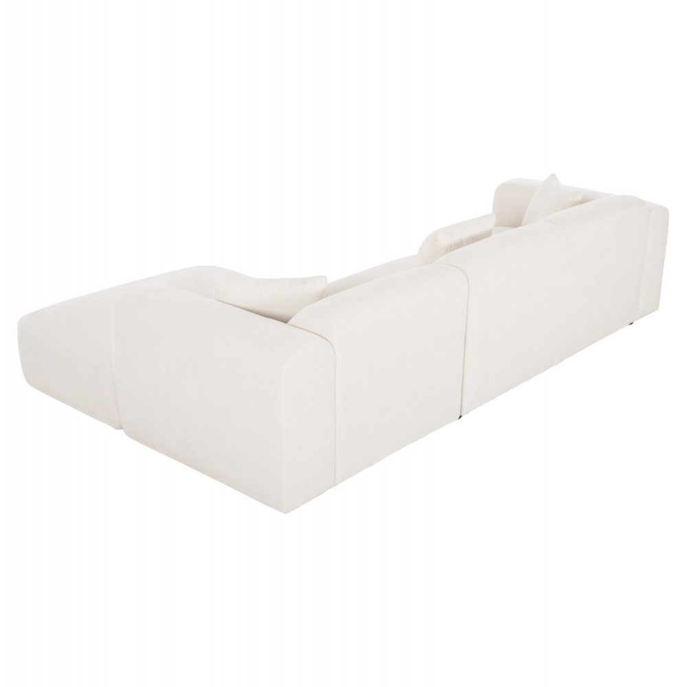 Γωνιακός καναπές "BRICKEN" με δεξιά γωνία από mdf/ύφασμα σε εκρού χρώμα 282x160x72