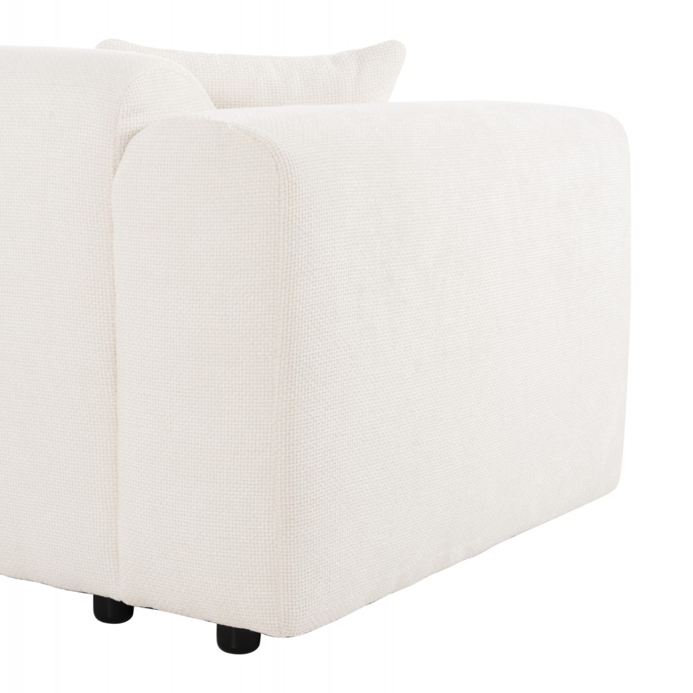 Γωνιακός καναπές "BRICKEN" με δεξιά γωνία από mdf/ύφασμα σε εκρού χρώμα 282x160x72