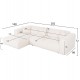 Γωνιακός καναπές "BRICKEN" με αριστερή γωνία από mdf/ύφασμα σε εκρού χρώμα 282x160x72