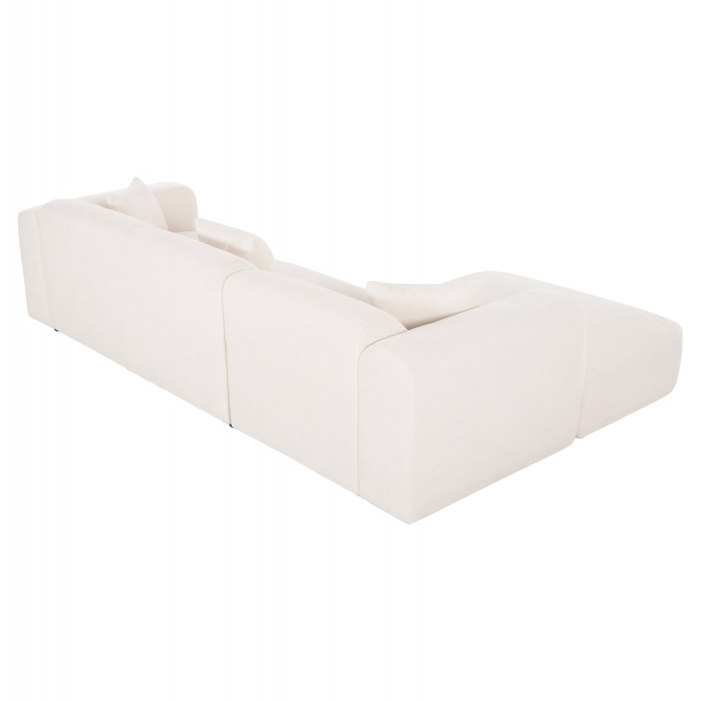 Γωνιακός καναπές "BRICKEN" με αριστερή γωνία από mdf/ύφασμα σε εκρού χρώμα 282x160x72