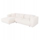 Γωνιακός καναπές "BRICKEN" με αριστερή γωνία από mdf/ύφασμα σε εκρού χρώμα 282x160x72