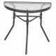 Τραπέζι ημικυκλικό "LIMA" από μέταλλο/γυαλί σε γκρι χρώμα 70x40x64,5