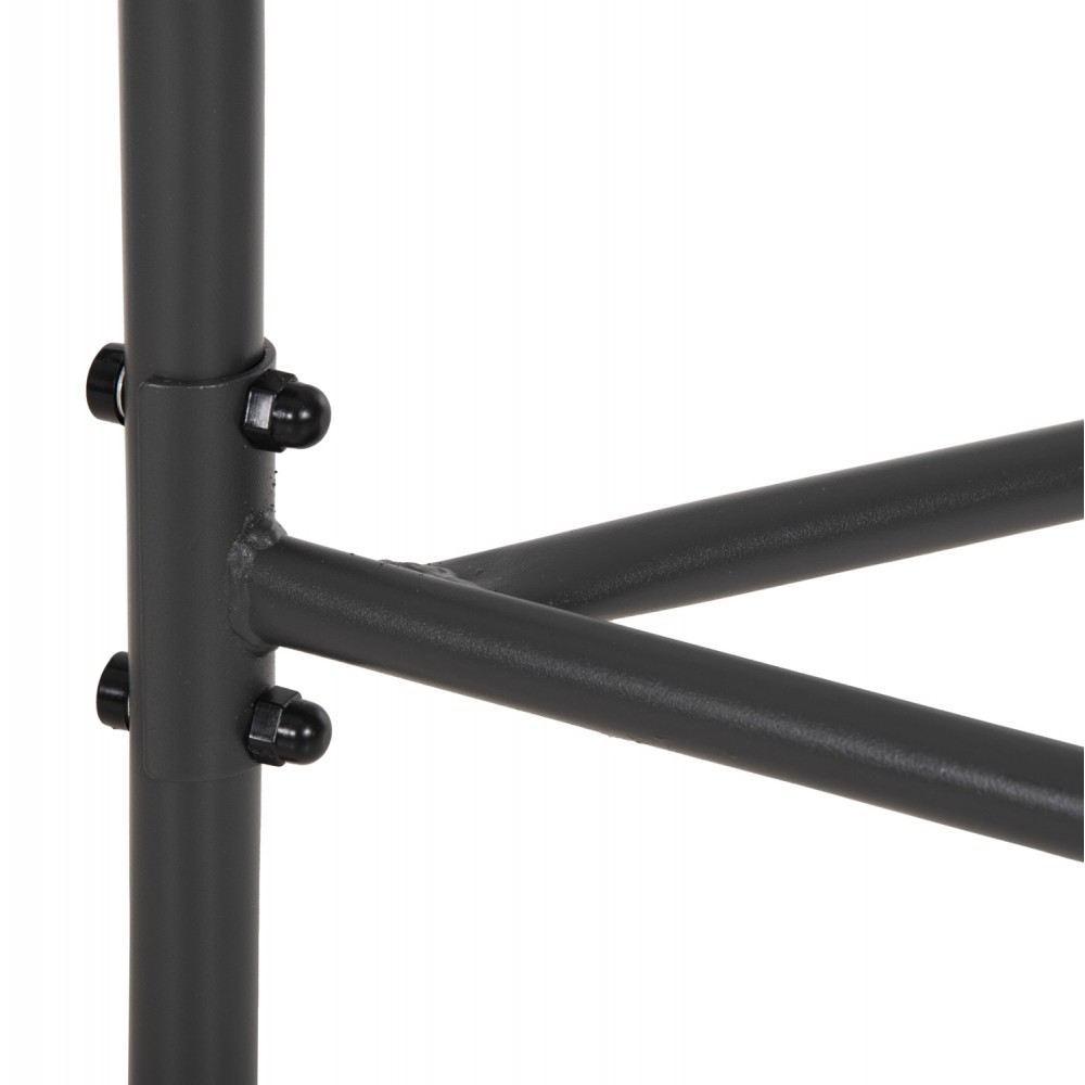 Τραπέζι ημικυκλικό "LIMA" από μέταλλο/γυαλί σε γκρι χρώμα 70x40x64,5