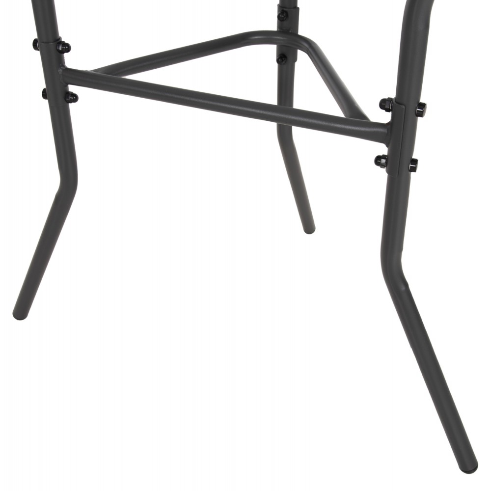 Τραπέζι ημικυκλικό "LIMA" από μέταλλο/γυαλί σε γκρι χρώμα 70x40x64,5