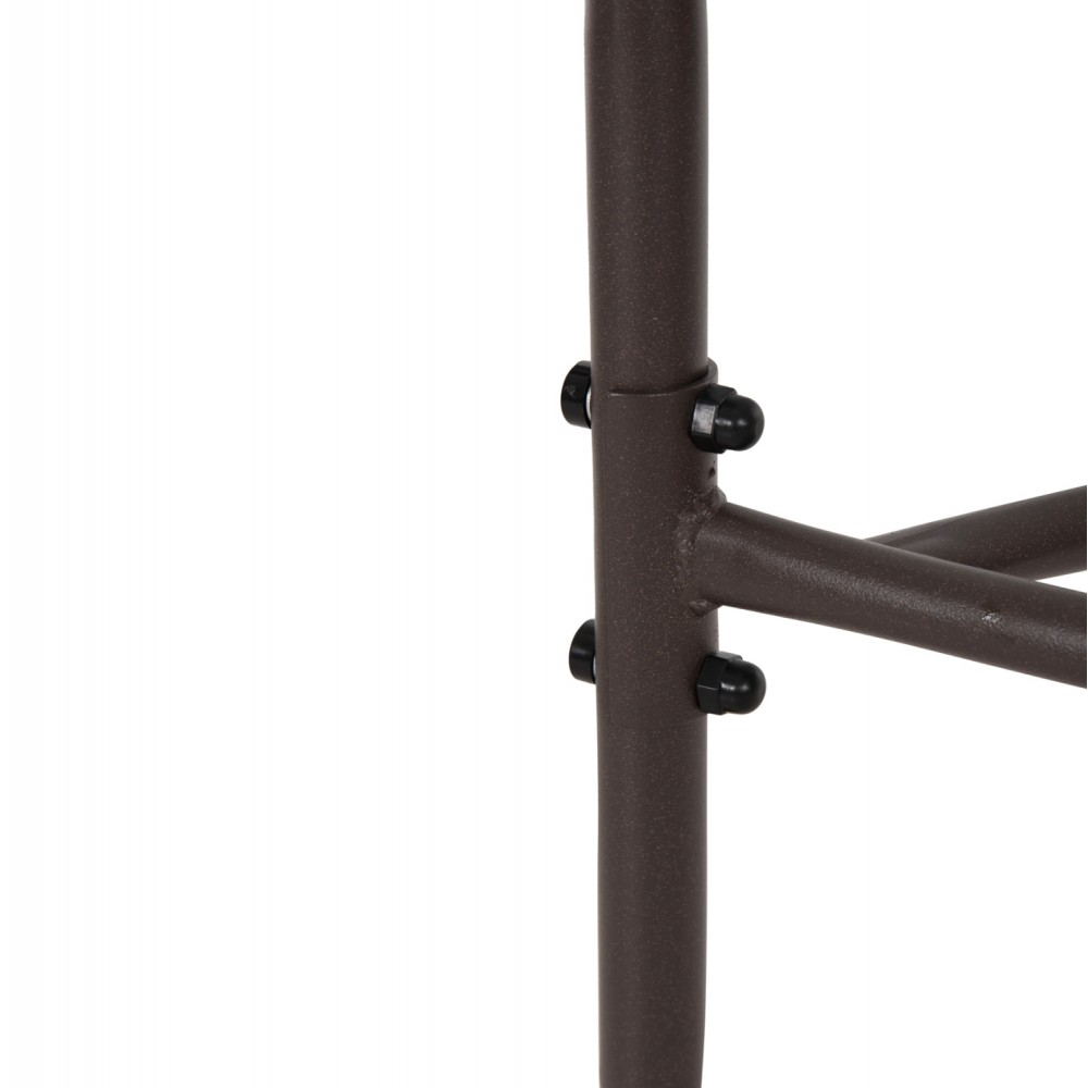 Τραπέζι ημικυκλικό "LIMA" από μέταλλο/γυαλί σε καφέ χρώμα 70x40x64,5