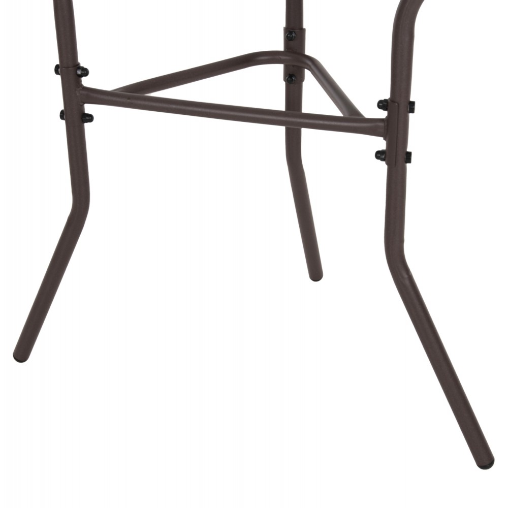 Τραπέζι ημικυκλικό "LIMA" από μέταλλο/γυαλί σε καφέ χρώμα 70x40x64,5