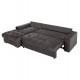 Γωνιακός καναπές-κρεβάτι "CLANCY" με αριστερή γωνία από mdf/ύφασμα σε ανθρακί χρώμα 308x181x92