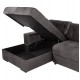 Γωνιακός καναπές-κρεβάτι "CLANCY" με αριστερή γωνία από mdf/ύφασμα σε ανθρακί χρώμα 308x181x92