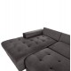 Γωνιακός καναπές-κρεβάτι "CLANCY" με αριστερή γωνία από mdf/ύφασμα σε ανθρακί χρώμα 308x181x92