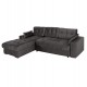 Γωνιακός καναπές-κρεβάτι "CLANCY" με αριστερή γωνία από mdf/ύφασμα σε ανθρακί χρώμα 308x181x92