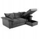 Γωνιακός καναπές-κρεβάτι "ALDO"  με δεξιά γωνία από mdf/ύφασμα σε ανθρακί χρώμα 256x159x87