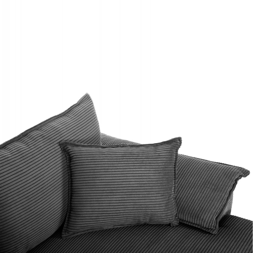 Γωνιακός καναπές-κρεβάτι "ALDO"  με δεξιά γωνία από mdf/ύφασμα σε ανθρακί χρώμα 256x159x87